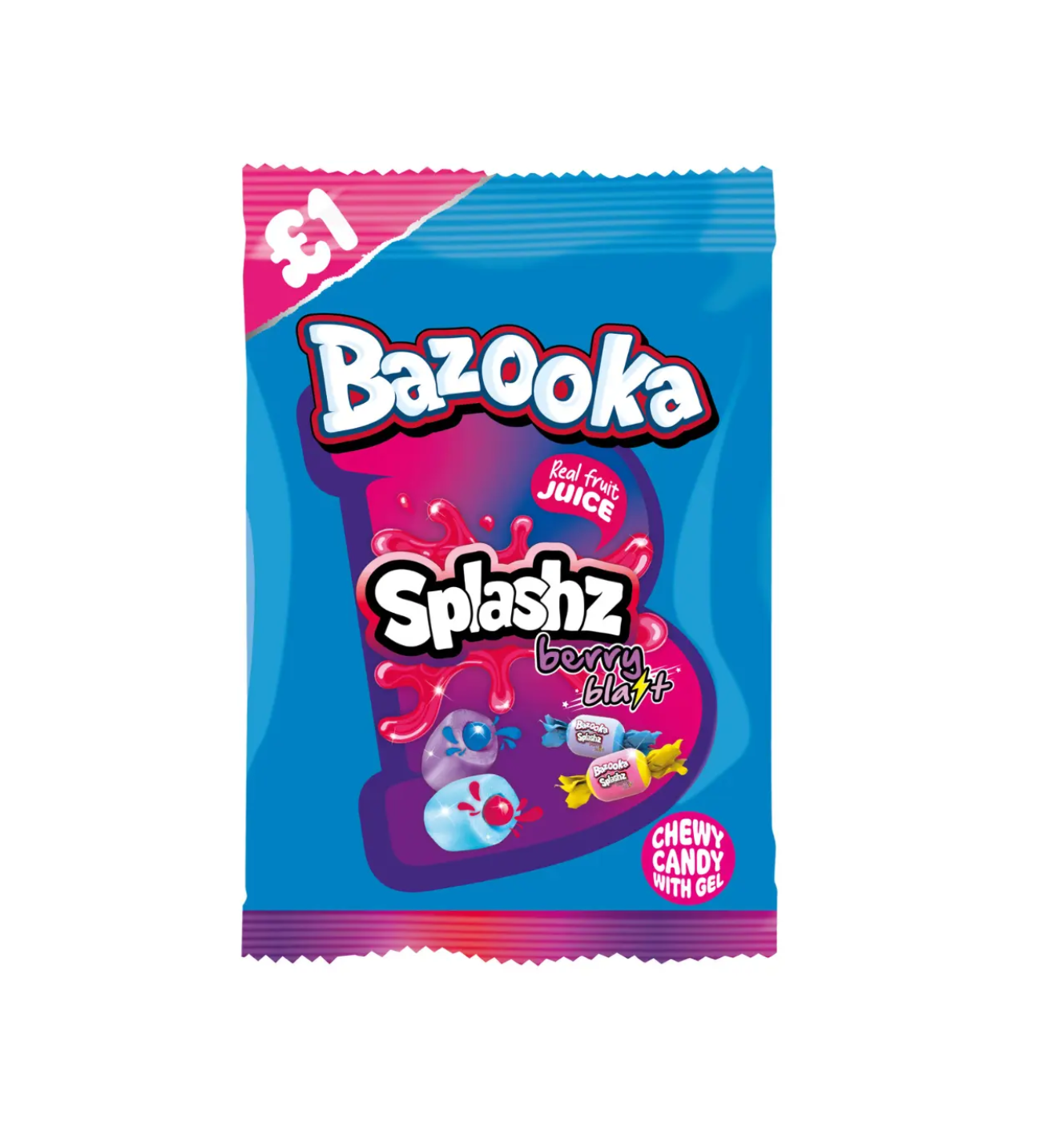Bazooka Splashz Berry Blast 120g- UK