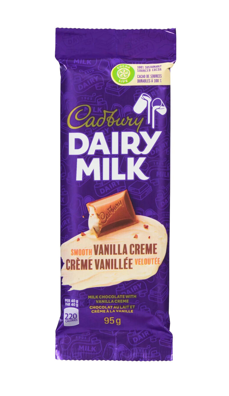 Cadbury Dairy Milk Vanilla Creme 95g Case of 21 - Canada