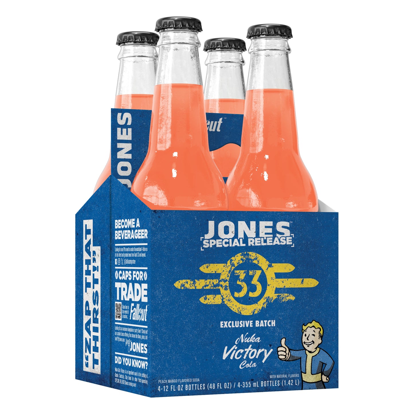 Jones Special Release Victory Cola Peach 6 x 4 Packs (Includes Collectible Sleeve) CANADA-US