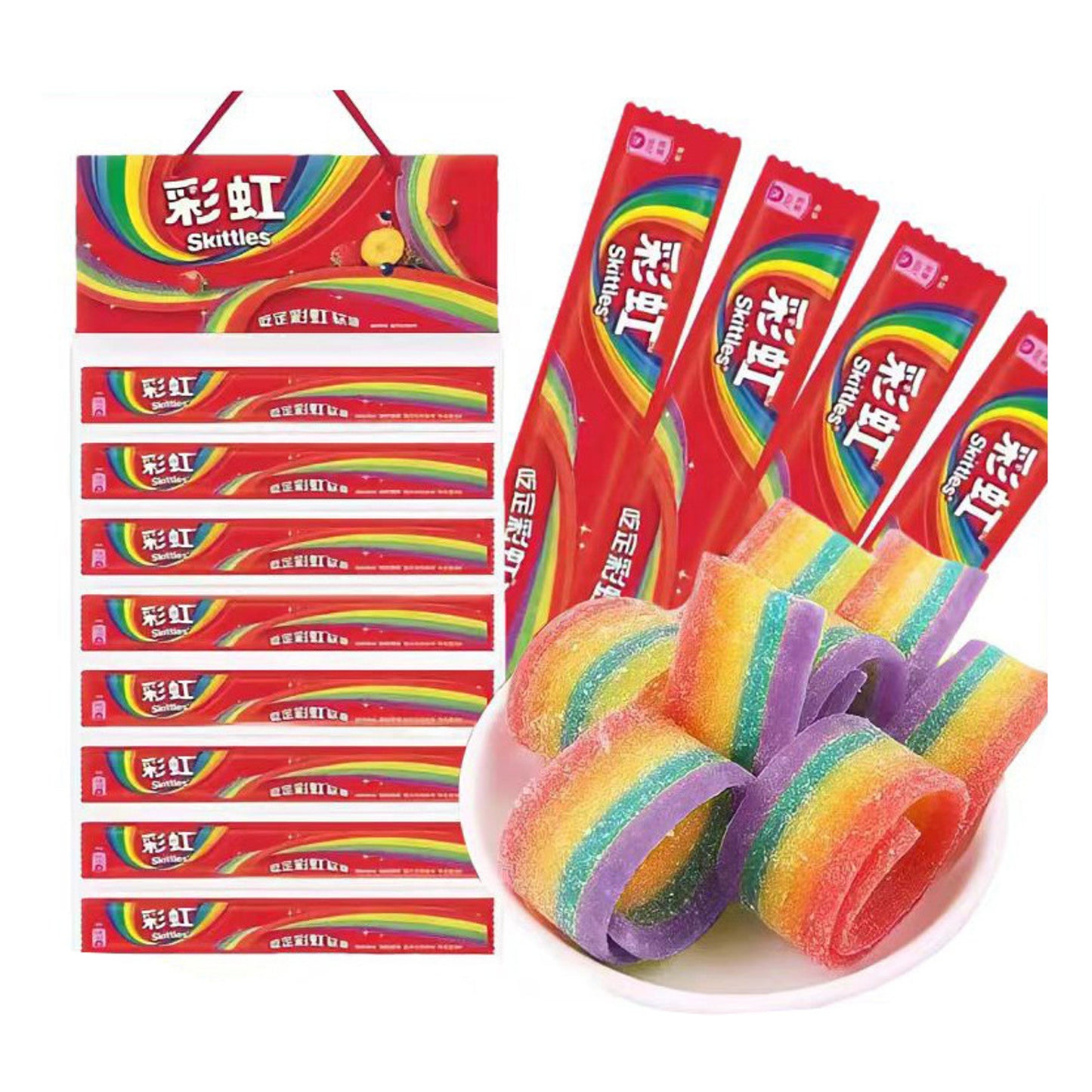 Skittles Rainbow Candy strips 9g pack of 32 CHINA