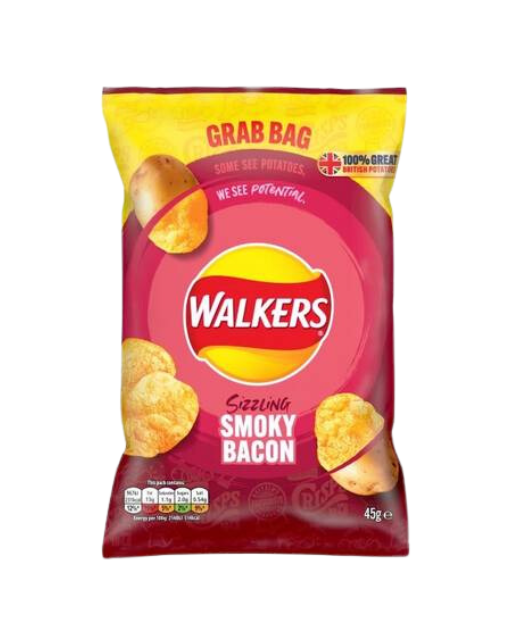 Walkers Sizzling Smoky Bacon 45g - UK