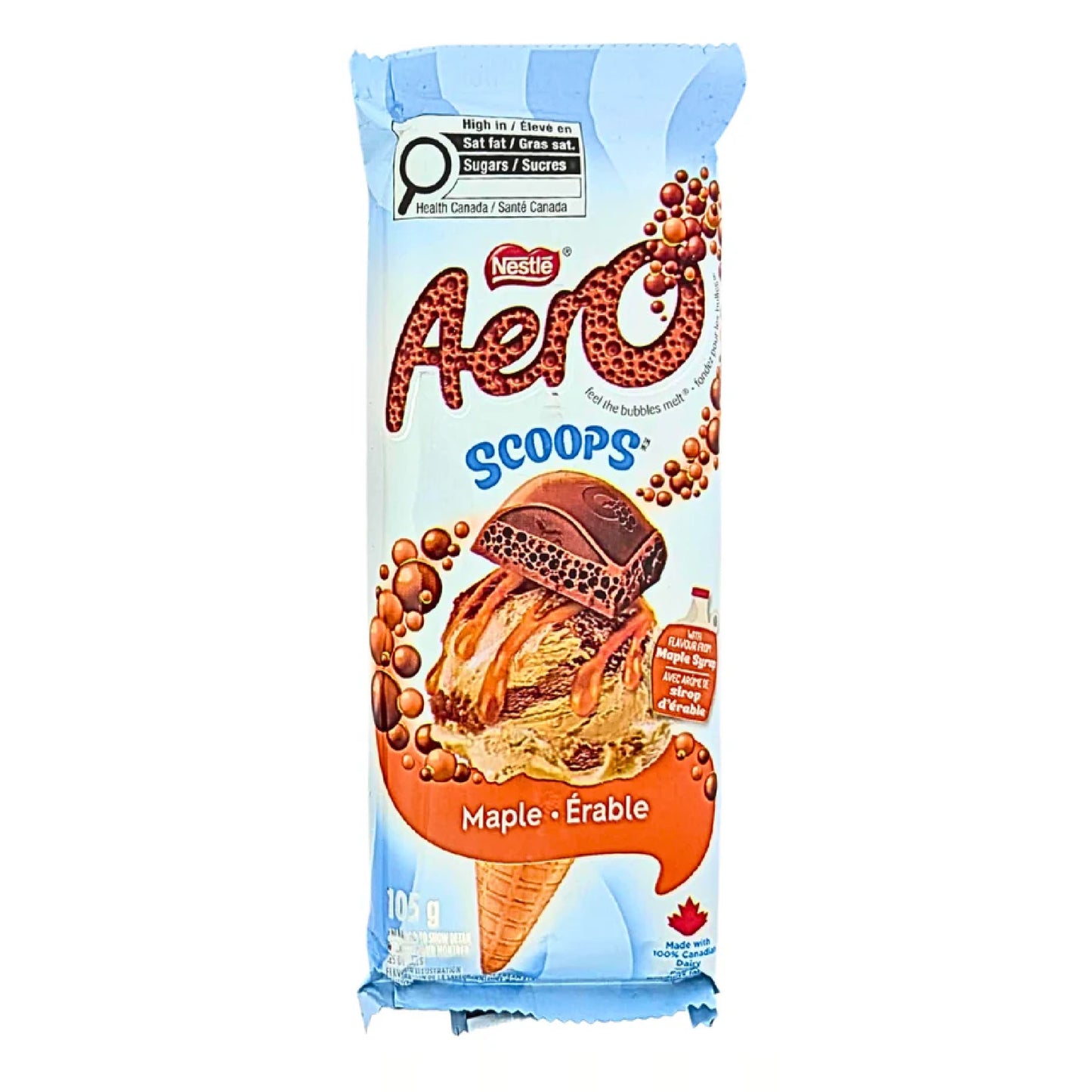 Aero scoops maple chocolate bar 105g Box of 15 CANADA (FDA APPROVED)