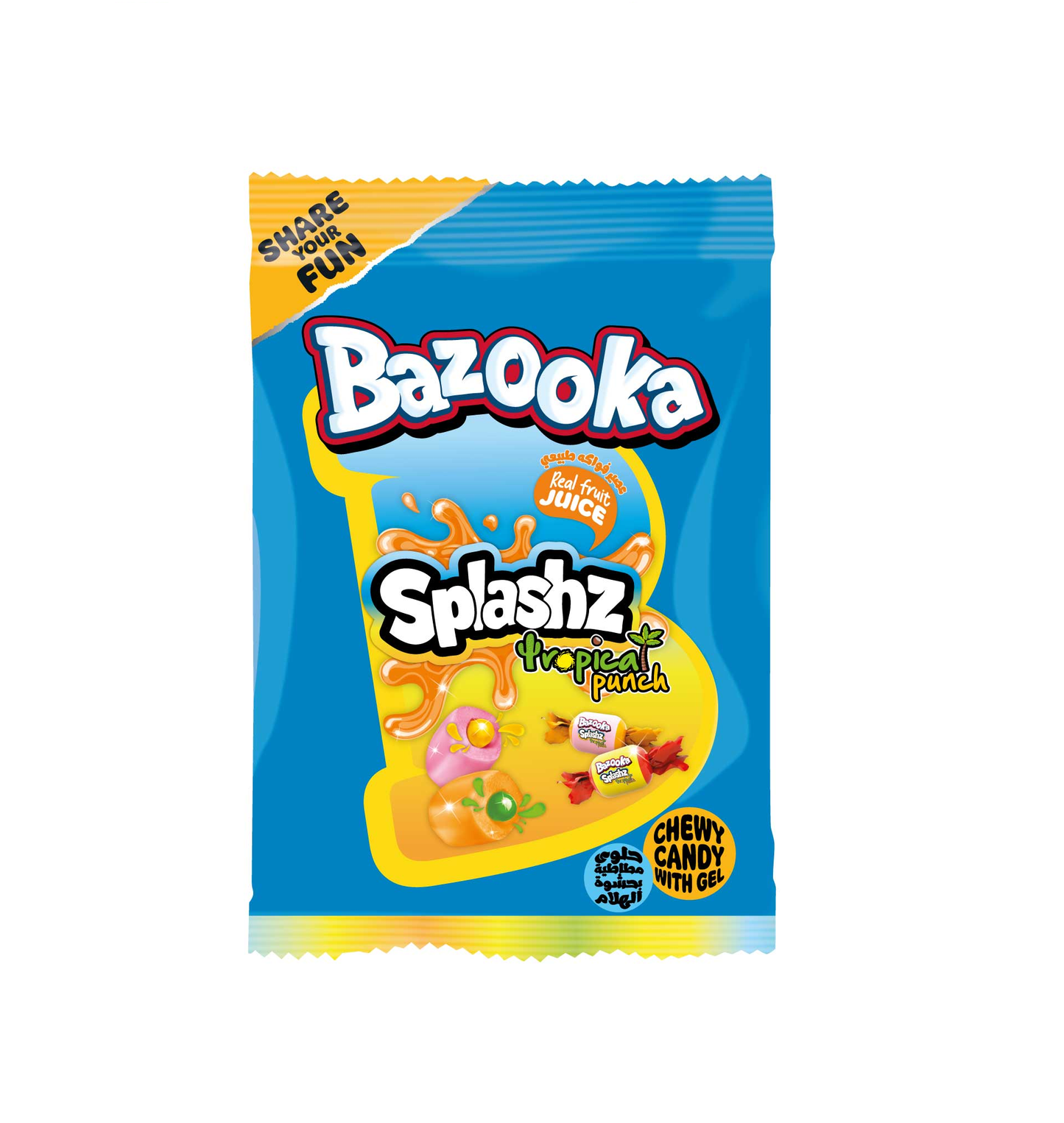 Bazooka Splashz  Tropical Punch 120g - UK