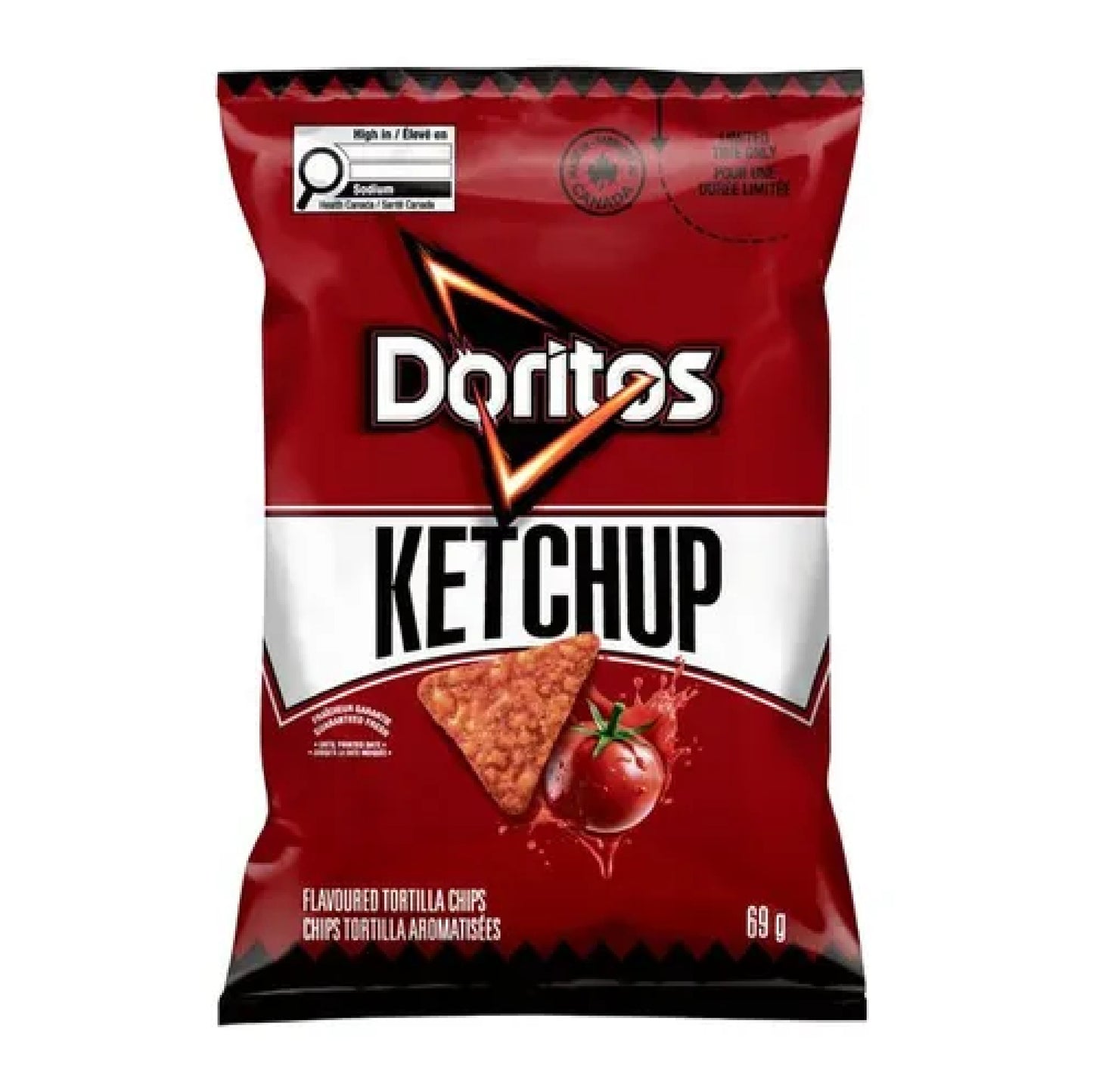 Doritos Ketchup tortilla chips 69g CANADA (FDA APPROVED)