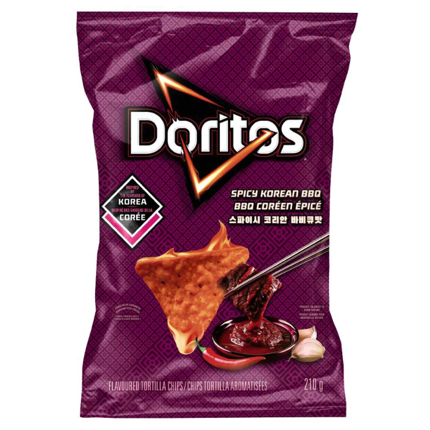 Doritos Spicy Korean BBQ tortilla chips 210g CANADA (FDA APPROVED)