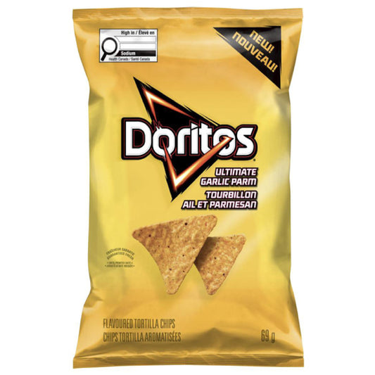 Doritos Ultimate Garlic Parmesan tortilla chips 69g CANADA (FDA APPROVED)