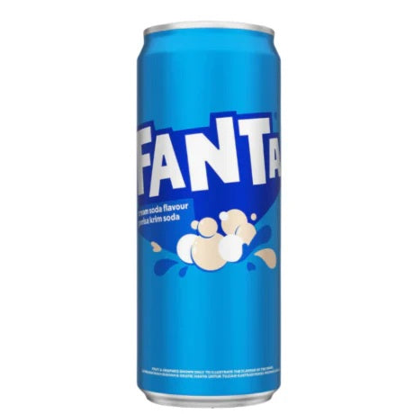 Fanta Cream soda flavor soda 320ml cans case of 24 MALAYSIA (FDA APPROVED)