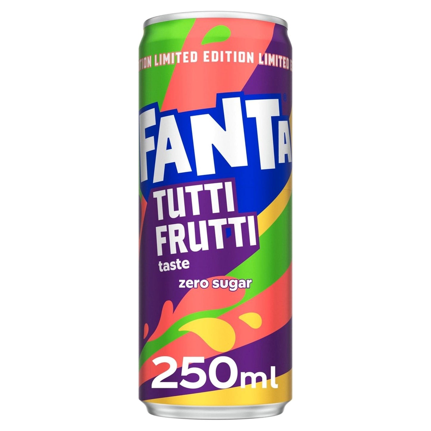 Fanta Tutti Frutti 250ml zero sugar soda Cans case of 24 UNITED KINGDOM (FDA APPROVED)