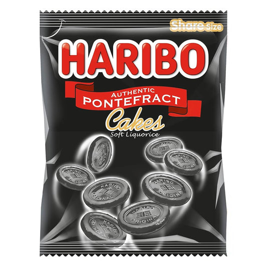 Haribo Authentic Pontefract Cake soft licorice 160g UNITED KINGDOM