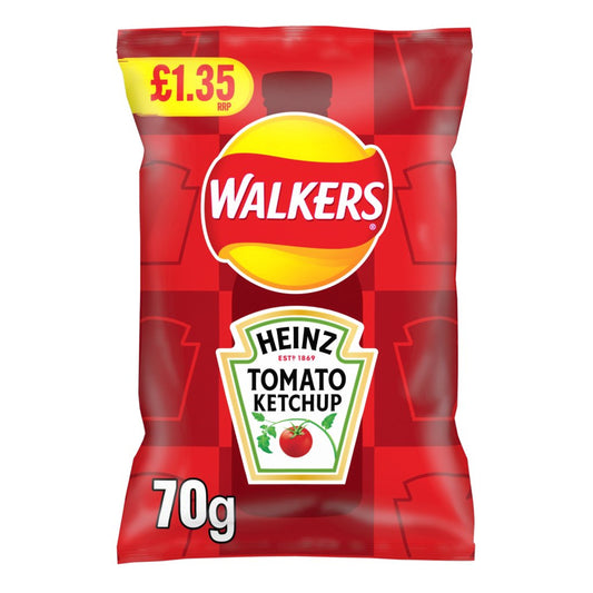Lays-Walkers Heinz Tomato ketchup 70g potato chips UNITED KINGDOM
