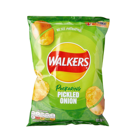 Lays-Walkers Puckering pickled onion Potato chips 32.5g UNITED KINGDOM