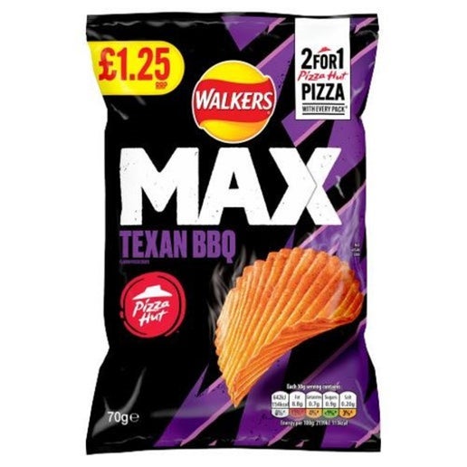 Lays-Walkers Texan BBQ Pizza Hut 70g potato chips UNITED KINGDOM