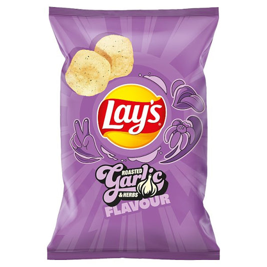 Lays Roasted garlic & herbs potato chips 130g POLAND