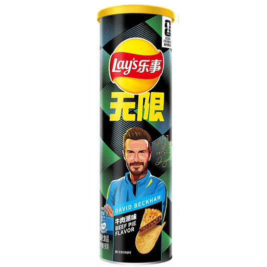 Lays Stax David Beckham Beef pie flavor Potato chips 102g CHINA (FDA APPROVED)