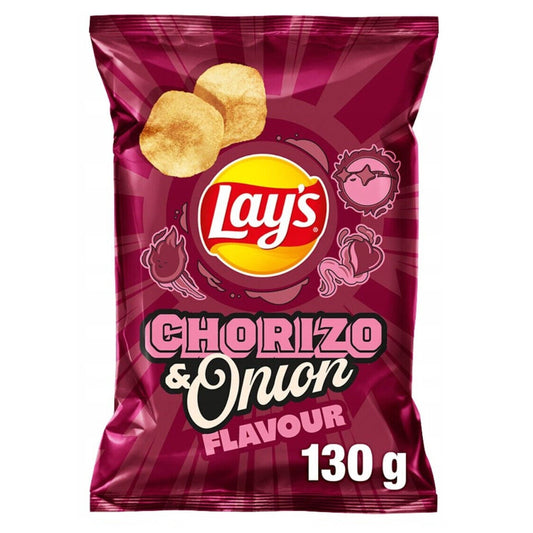 Lays chorizo & onion potato chips 130g POLAND