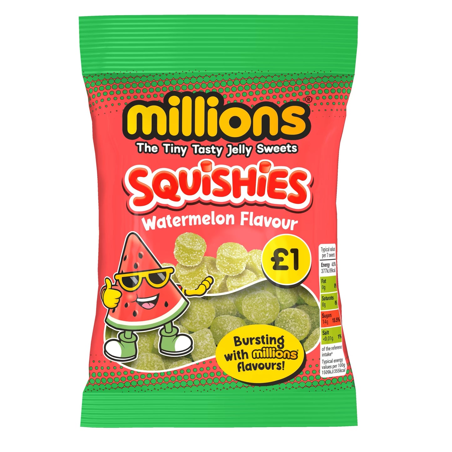 Millions Squishies Watermelon Flavour 100g UNITED KINGDOM
