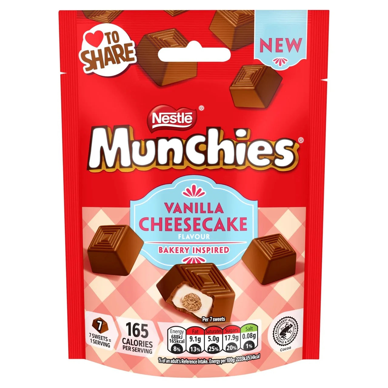 Nestle Munchies Vanilla Cheesecake chocolate 81g UNITED KINGDOM (FDA APPROVED)