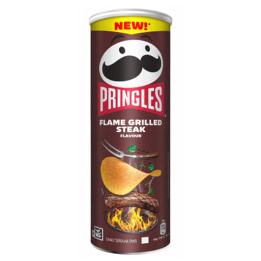 Pringles Flame Grilled Steak potato Chips 165g BELGIUM
