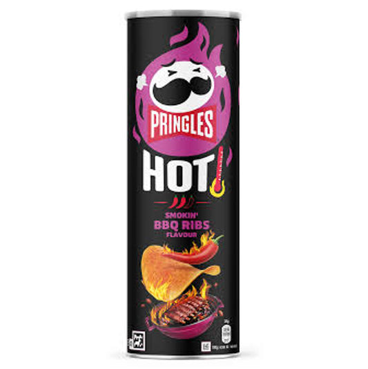 Pringles Hot Smokin' BBQ Ribs Flavor potato Chips 160g BELGIUM