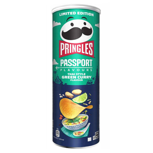 Pringles Passport flavors Thai style Green Curry potato Chips 165g BELGIUM (FDA APPROVED)