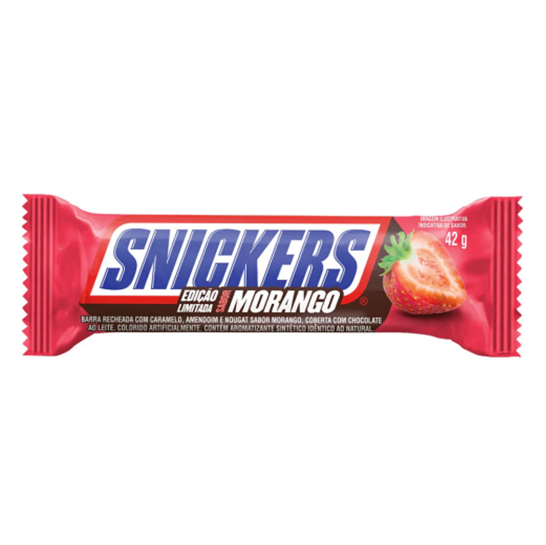 Snickers Morango chocolate bar 42g Box of 20 BRAZIL – Exotic Snack Guys ...